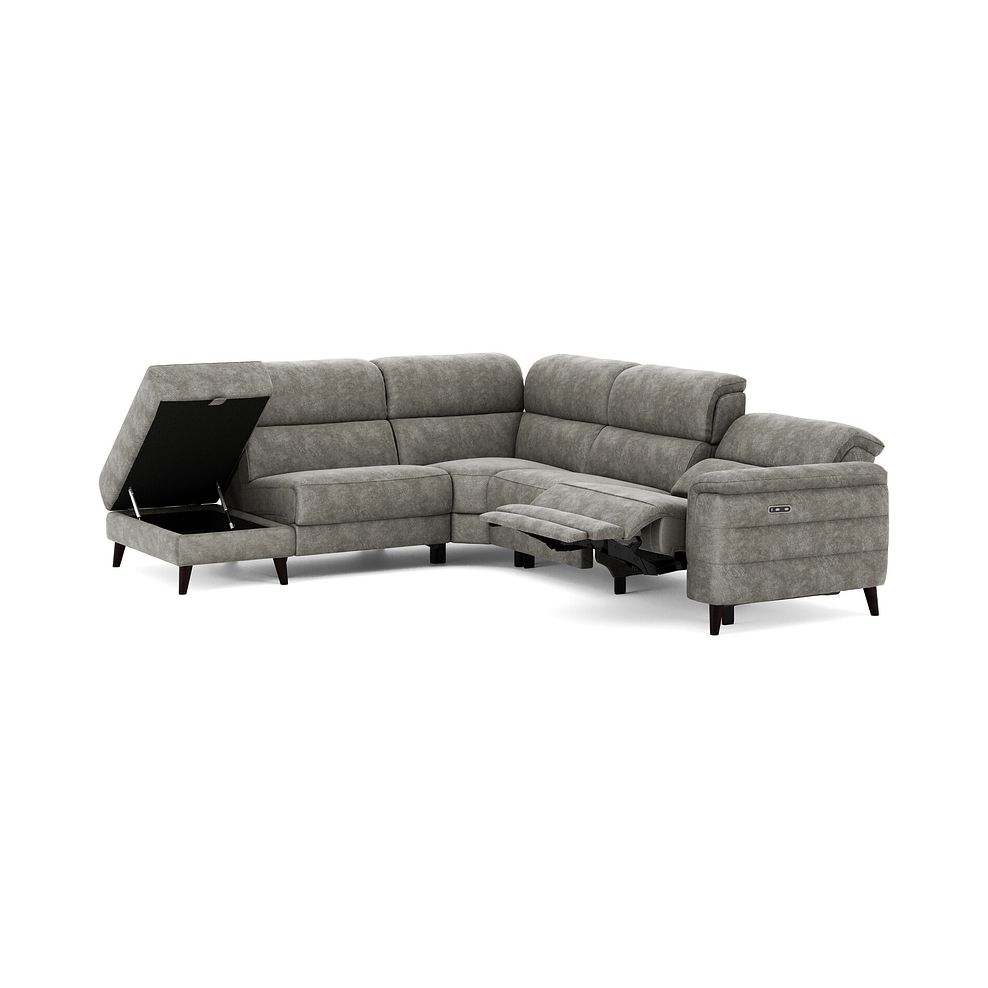 Cassius Right hand Corner Electric Recliner Sofa with Storage Chaise in Marble Mink Fabric 3