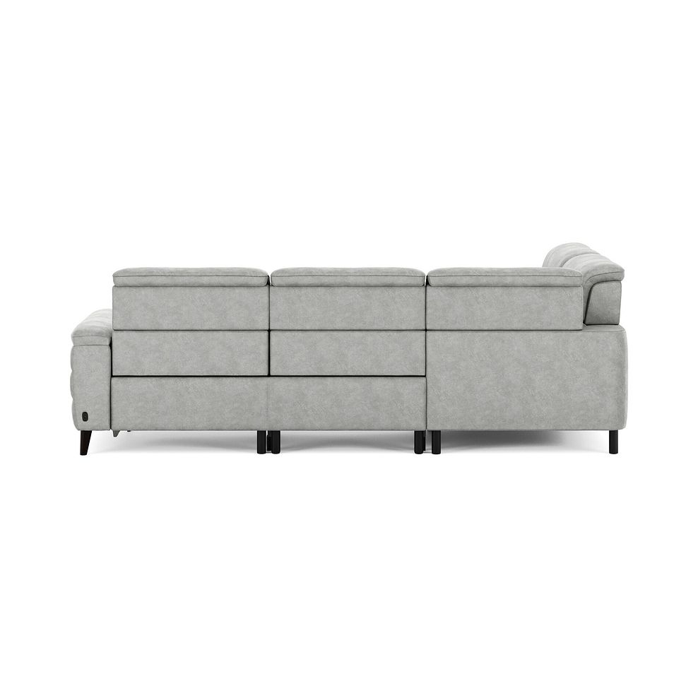Cassius Right hand Corner Electric Recliner Sofa with Storage Chaise in Marble Silver Fabric 7