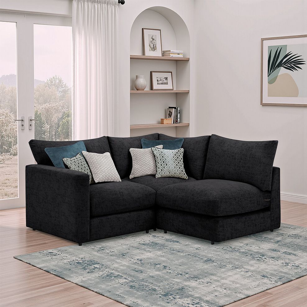 Malvern 3 Seat Left Hand Modular Corner Sofa in Charcoal fabric - Group 6 1