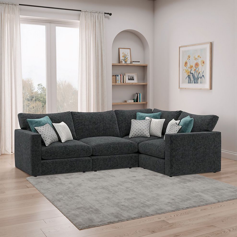 Malvern 4 Seat Modular Corner Sofa in Charcoal fabric - Group 2  1