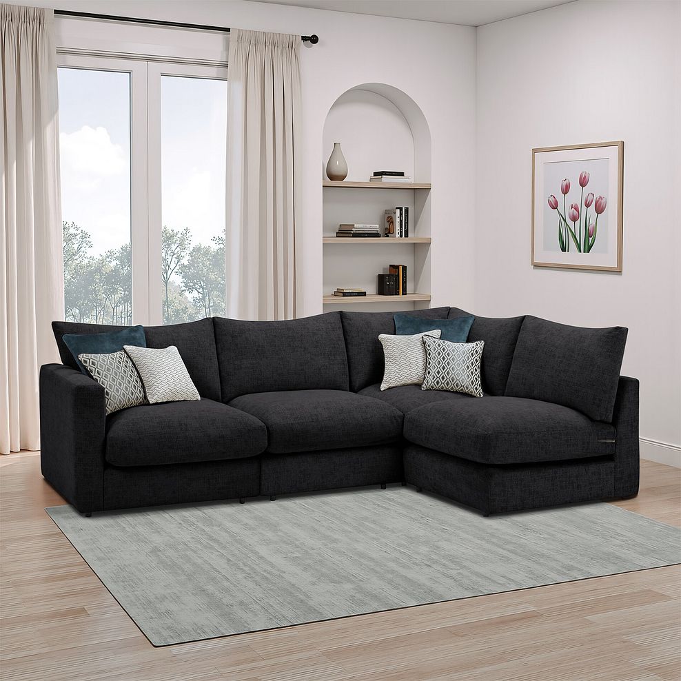Malvern 4 Seat Right Hand Modular Corner Sofa in Charcoal fabric - Group 5 1