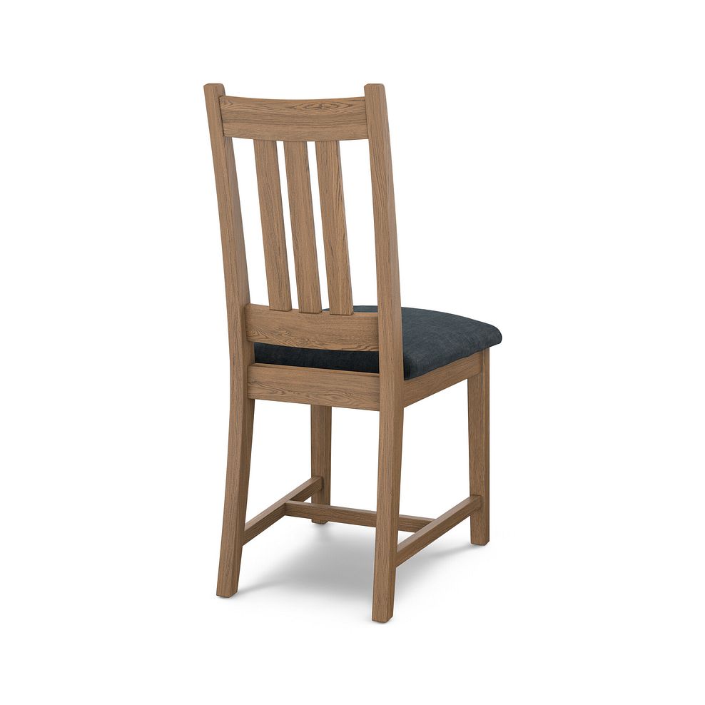 Classic Antique Finish Oak Chair with Verona Charcoal Fabric Seat 4