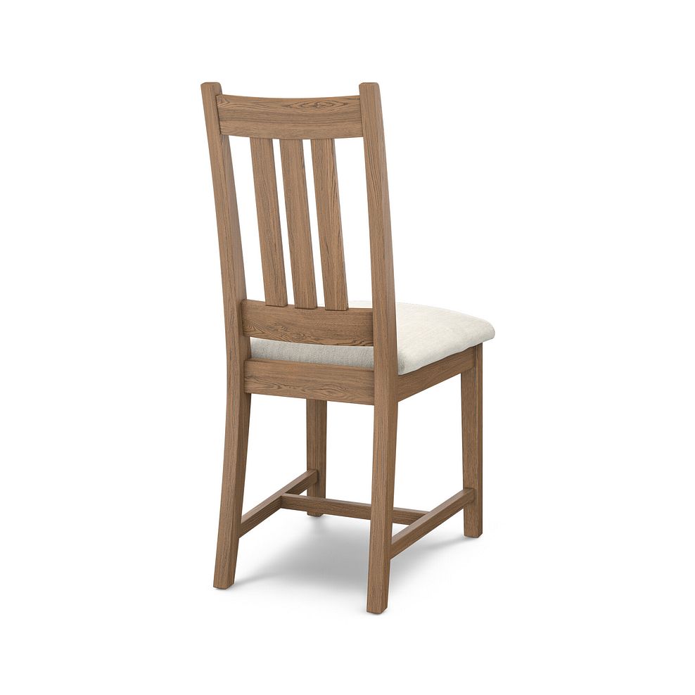Classic Antique Finish Oak Chair with Verona Cream Fabric Seat 4