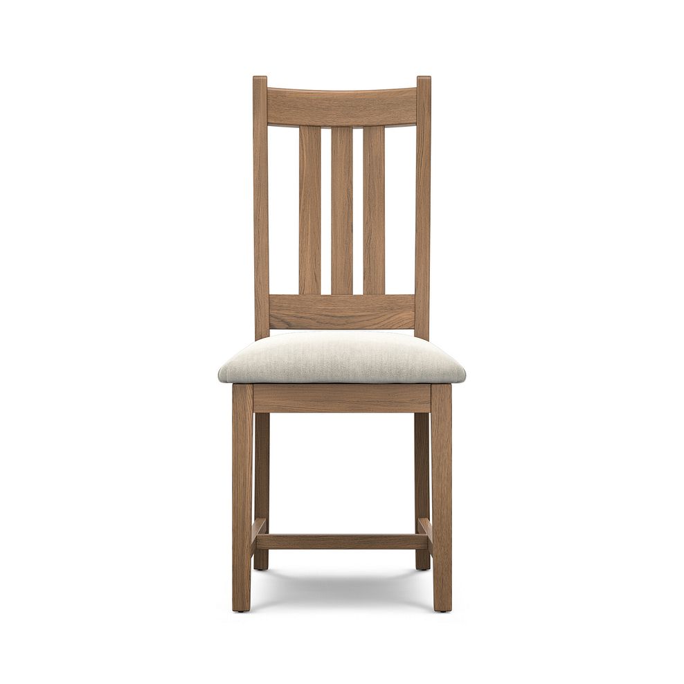 Classic Antique Finish Oak Chair with Verona Cream Fabric Seat 2