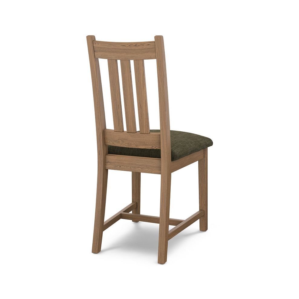 Classic Antique Finish Oak Chair with Verona Green Fabric Seat 4