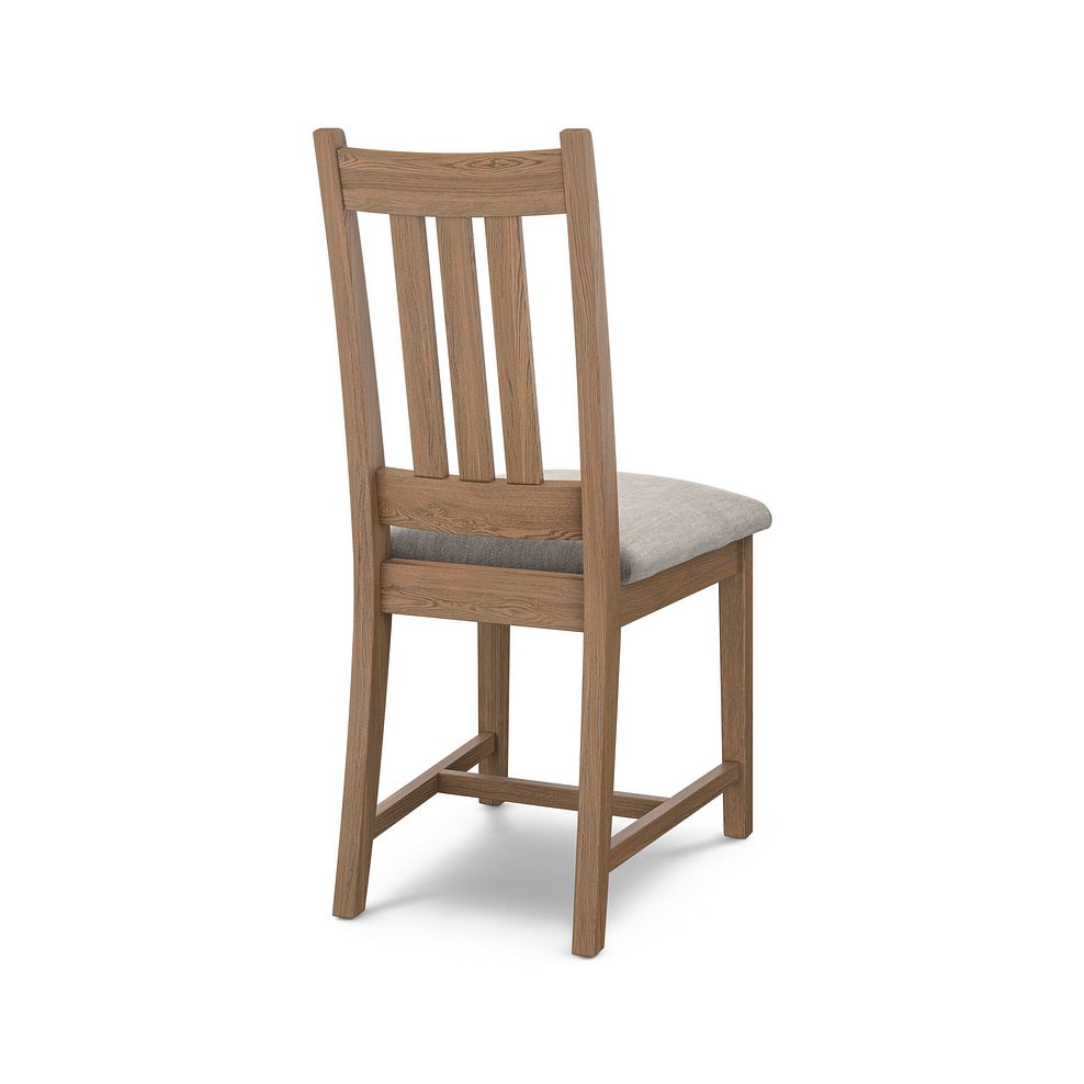 Classic Antique Finish Oak Chair with Verona Mocha Fabric Seat 4