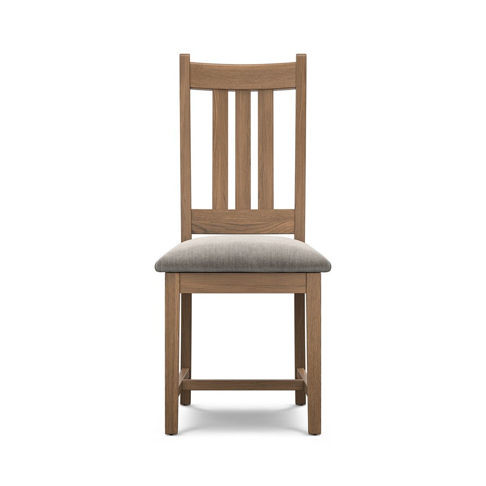 Classic Antique Finish Oak Chair with Verona Mocha Fabric Seat 2