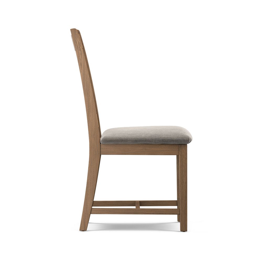 Classic Antique Finish Oak Chair with Verona Mocha Fabric Seat 3
