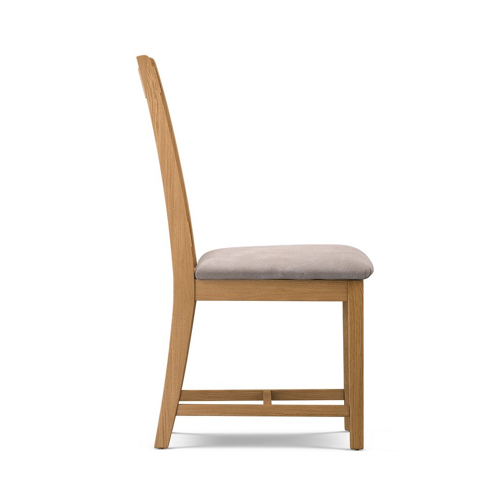 Classic Natural Oak Chair with Dappled Beige Fabric Seat 3