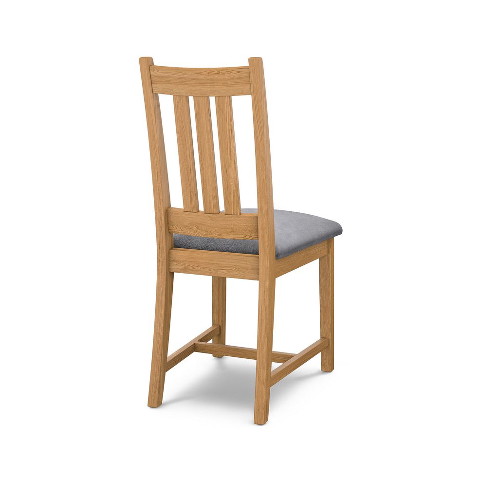 Classic Natural Oak Chair with Dappled Silver Fabric Seat 4