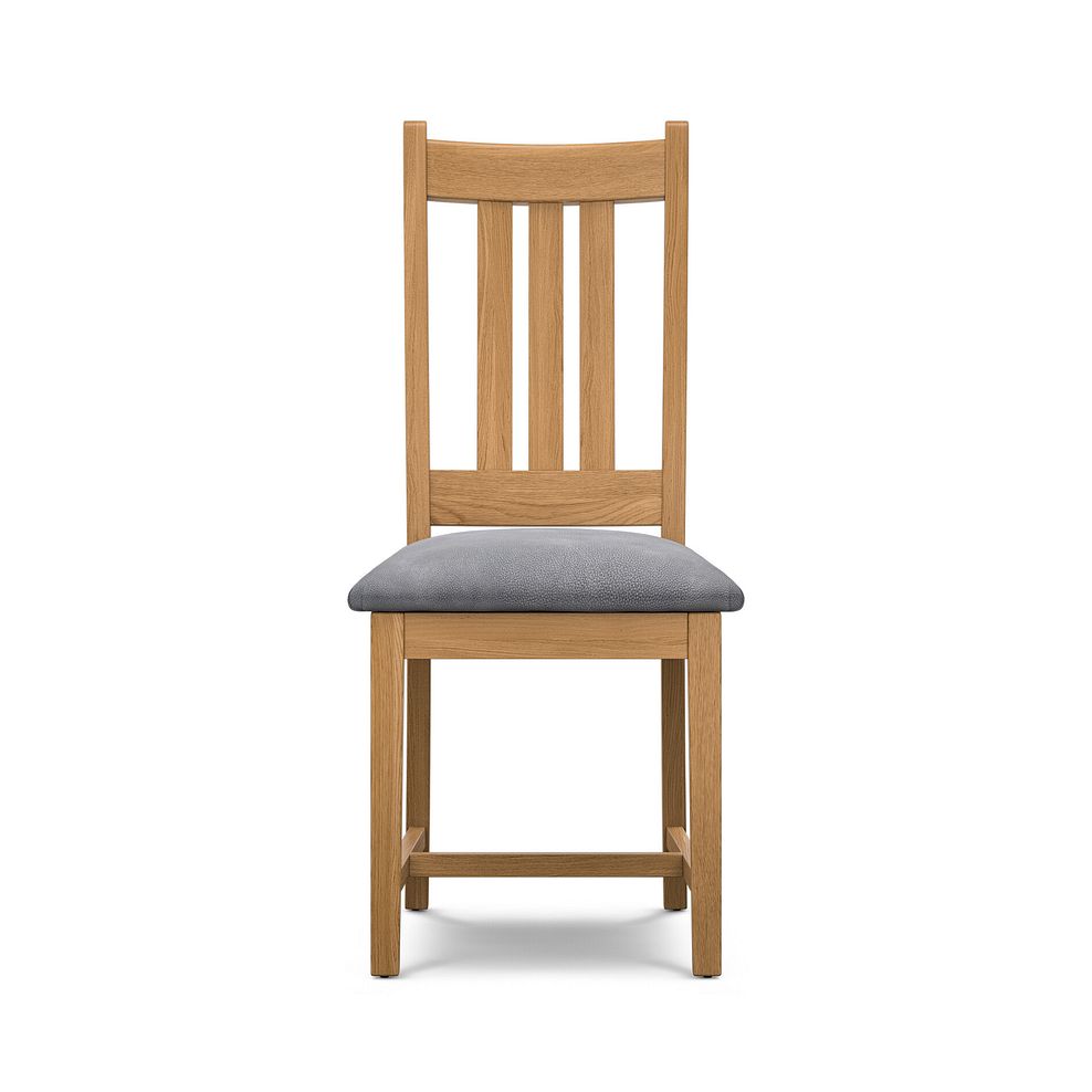 Classic Natural Oak Chair with Dappled Silver Fabric Seat 2