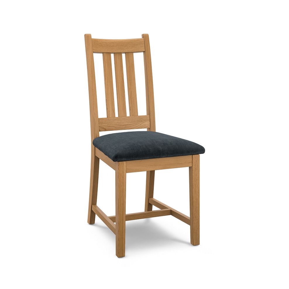 Classic Natural Oak Chair with Verona Charcoal Fabric Seat 1