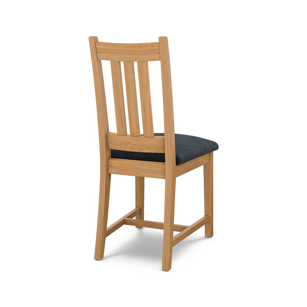 Classic Natural Oak Chair with Verona Charcoal Fabric Seat 4