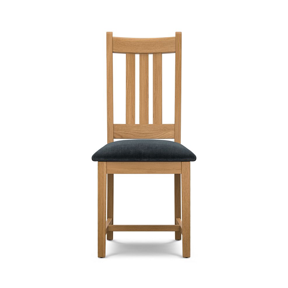 Classic Natural Oak Chair with Verona Charcoal Fabric Seat 2