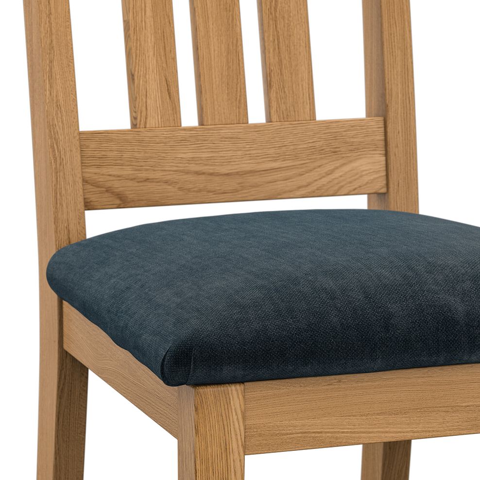 Classic Natural Oak Chair with Verona Charcoal Fabric Seat 5