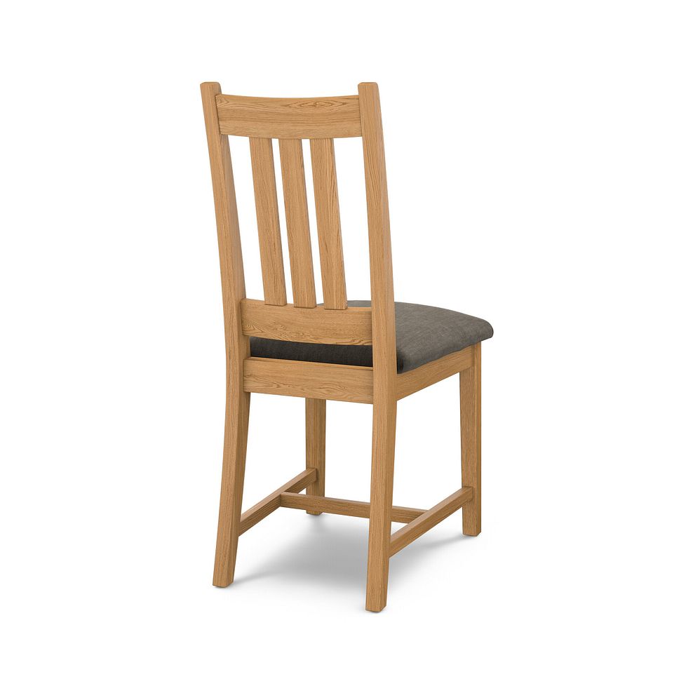 Classic Natural Oak Chair with Verona Chocolate Fabric Seat 4