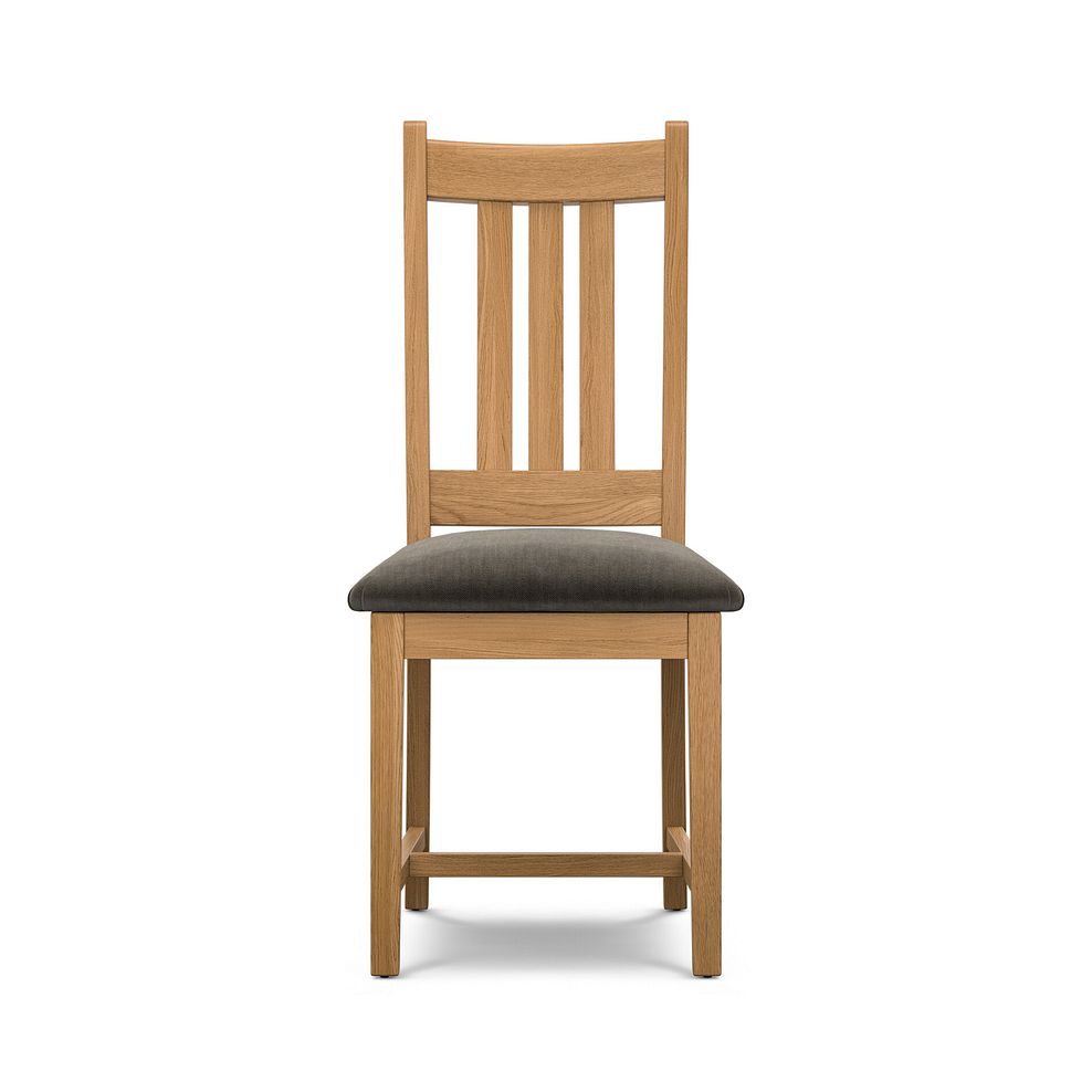 Classic Natural Oak Chair with Verona Chocolate Fabric Seat 2