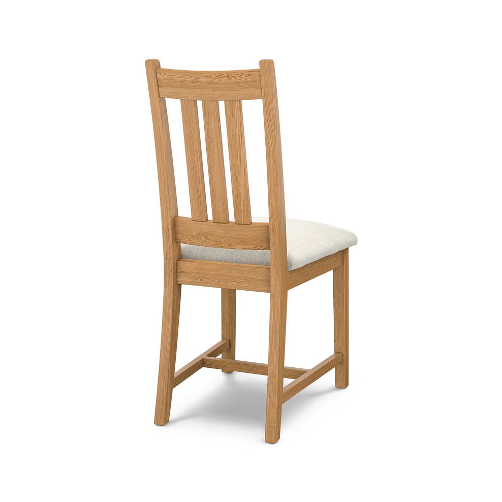 Classic Natural Oak Chair with Verona Cream Fabric Seat 4
