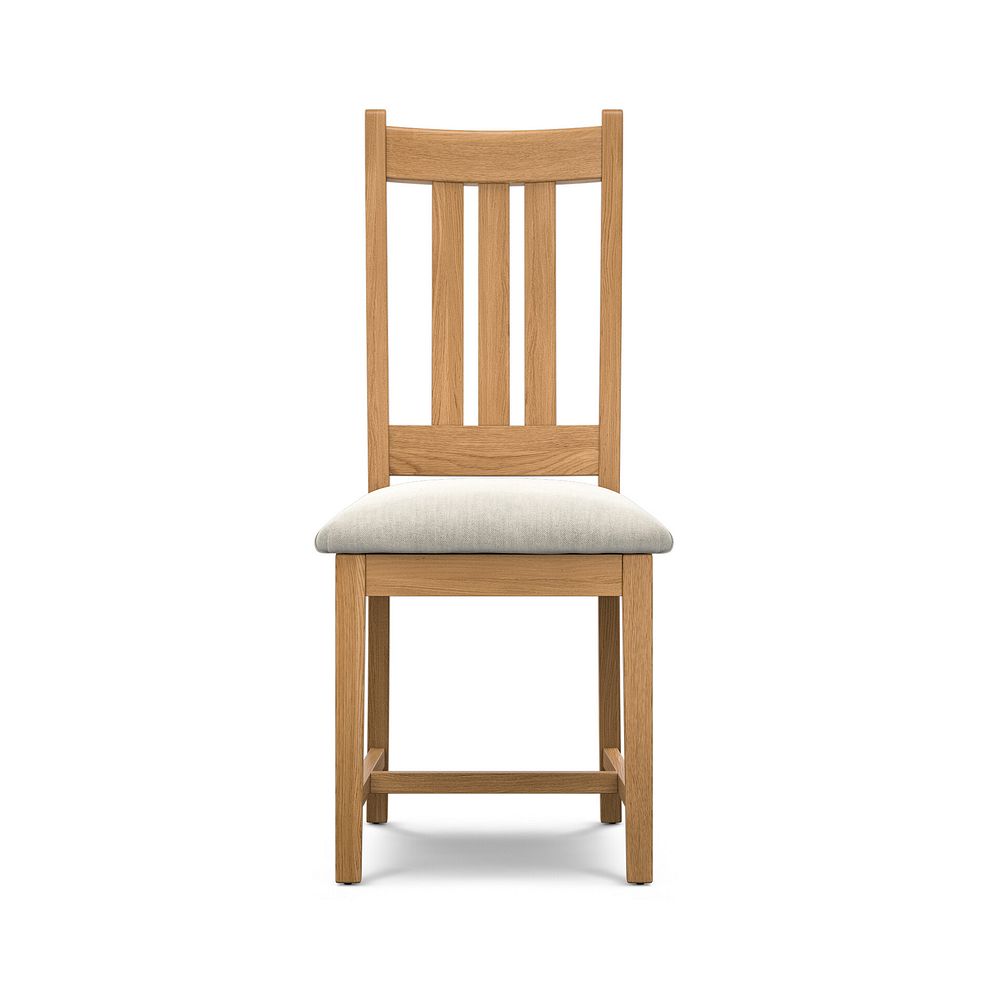 Classic Natural Oak Chair with Verona Cream Fabric Seat 2