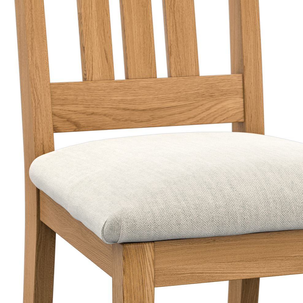 Classic Natural Oak Chair with Verona Cream Fabric Seat 5