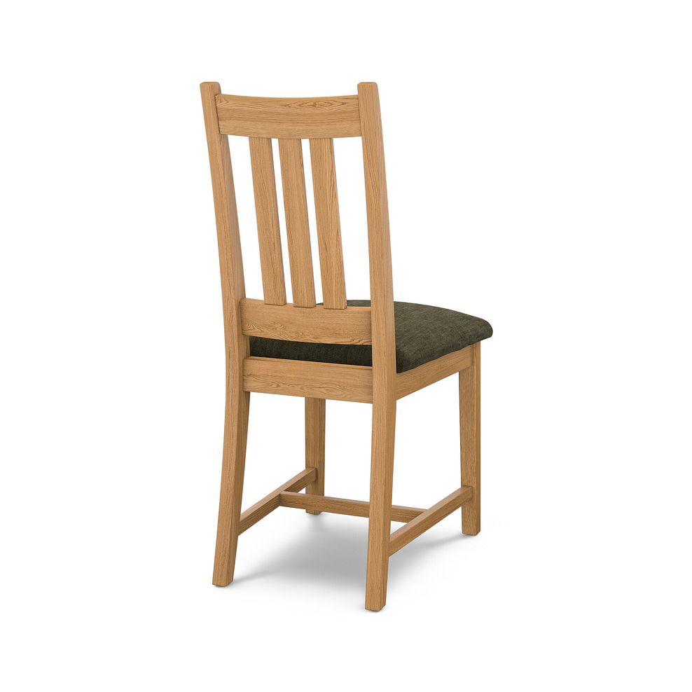Classic Natural Oak Chair with Verona Green Fabric Seat 4
