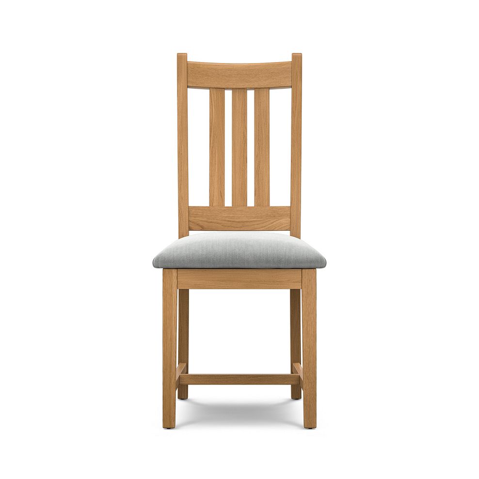 Classic Natural Oak Chair with Verona Grey Fabric Seat 2