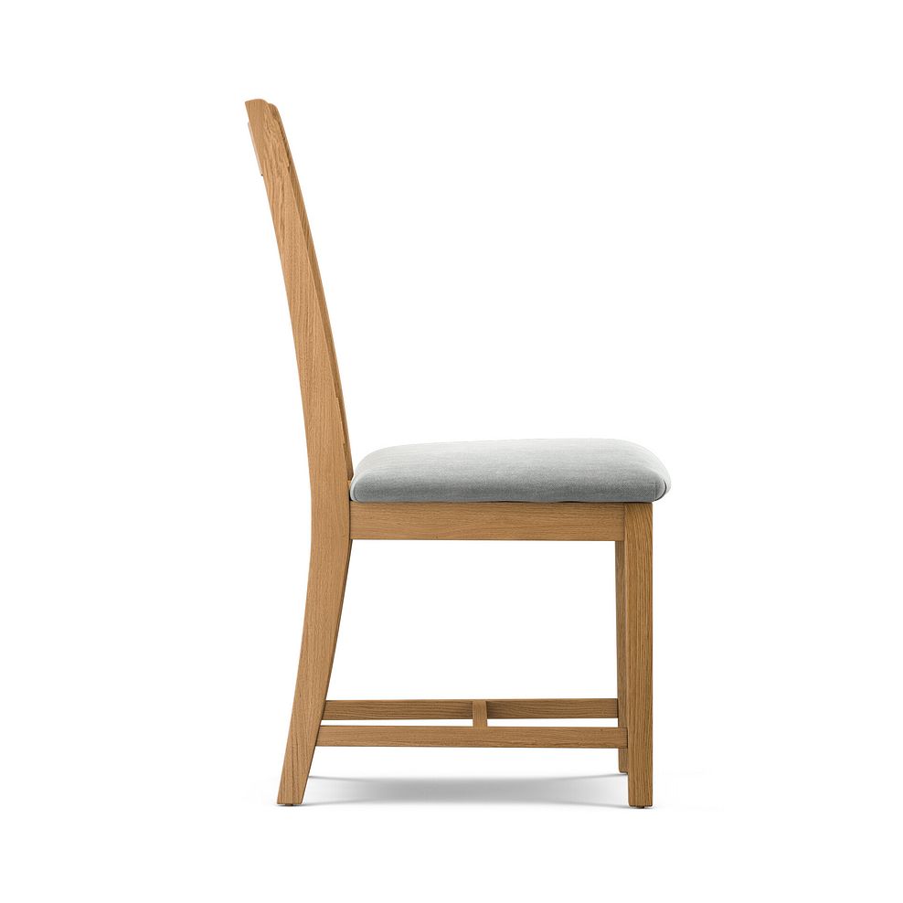 Classic Natural Oak Chair with Verona Grey Fabric Seat 3