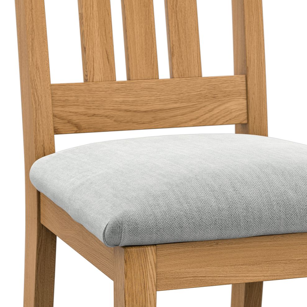 Classic Natural Oak Chair with Verona Grey Fabric Seat 5