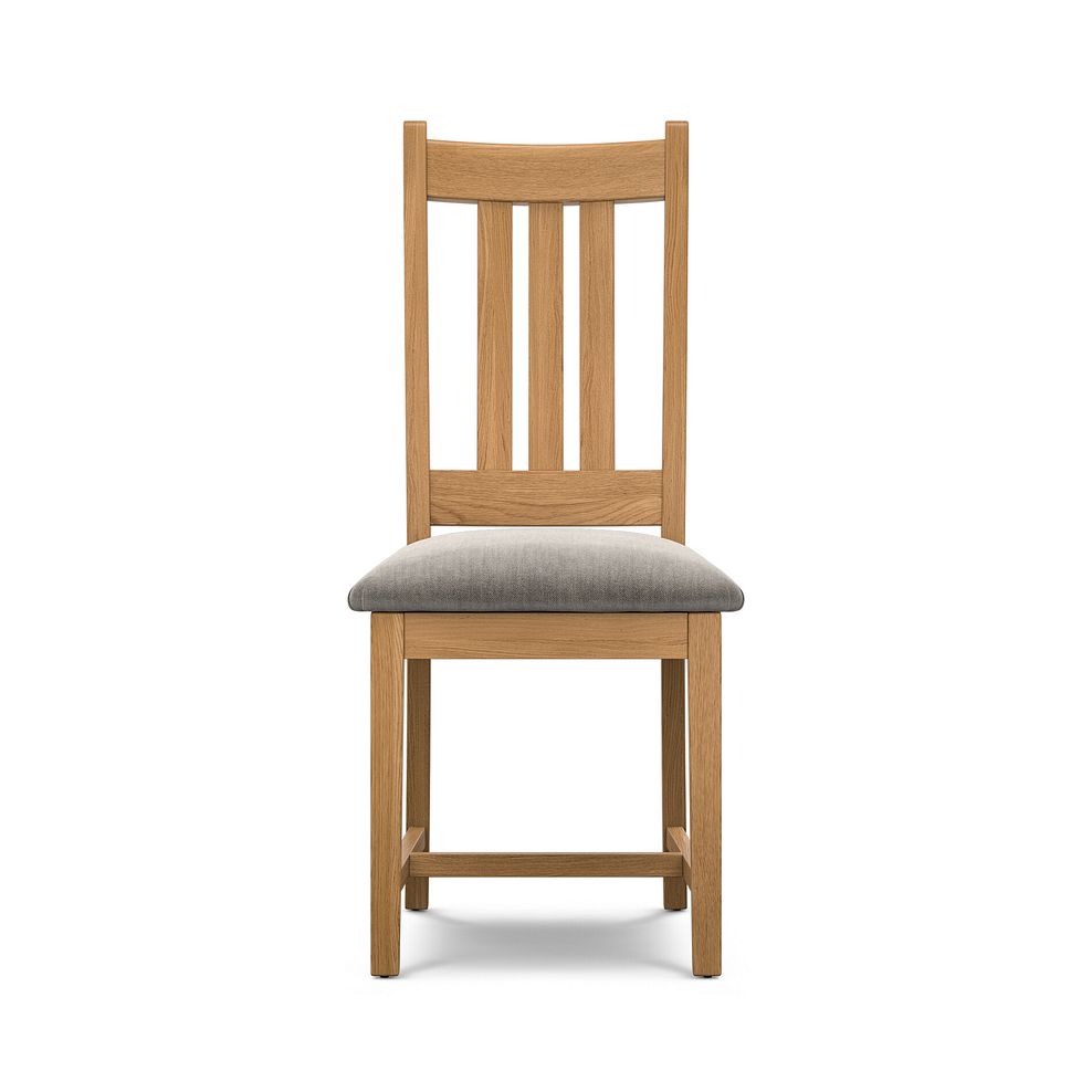 Classic Natural Oak Chair with Verona Mocha Fabric Seat 2