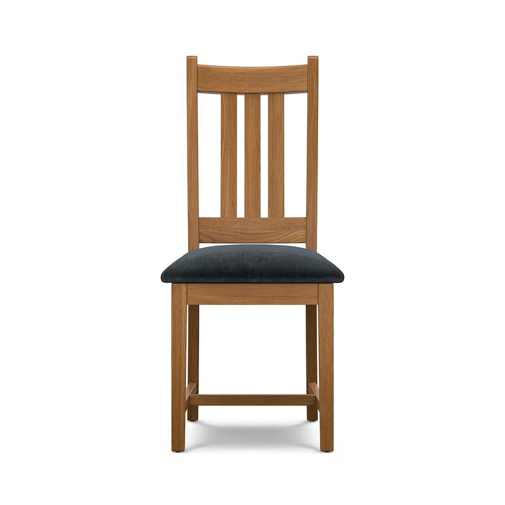 Classic Rustic Oak Chair with Verona Charcoal Fabric Seat 2