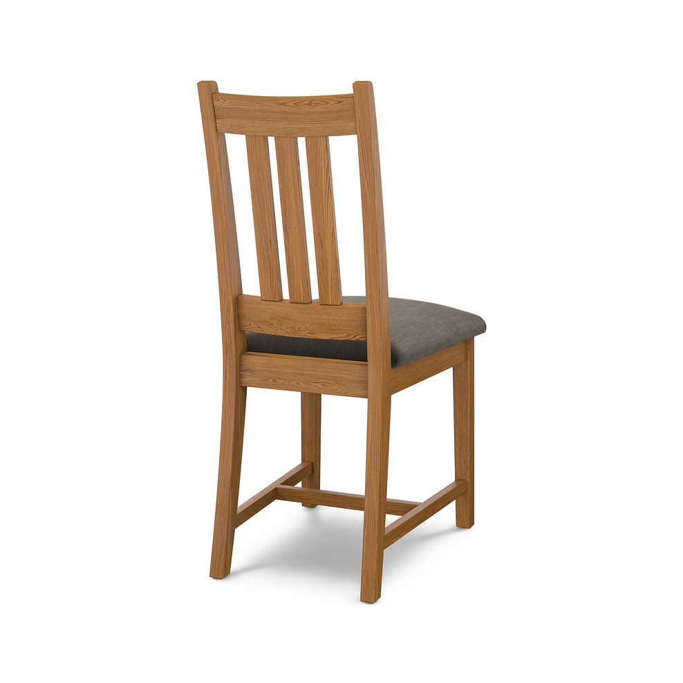 Classic Rustic Oak Chair with Verona Chocolate Fabric Seat 4