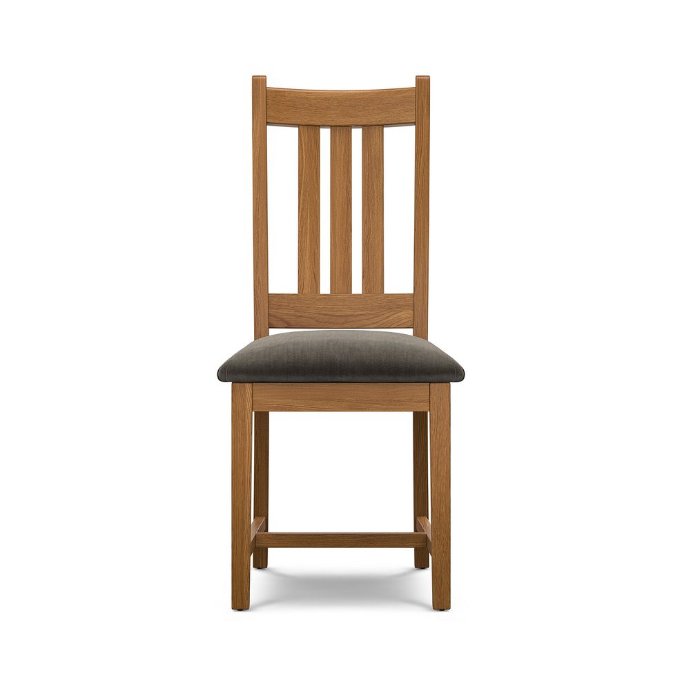 Classic Rustic Oak Chair with Verona Chocolate Fabric Seat 2