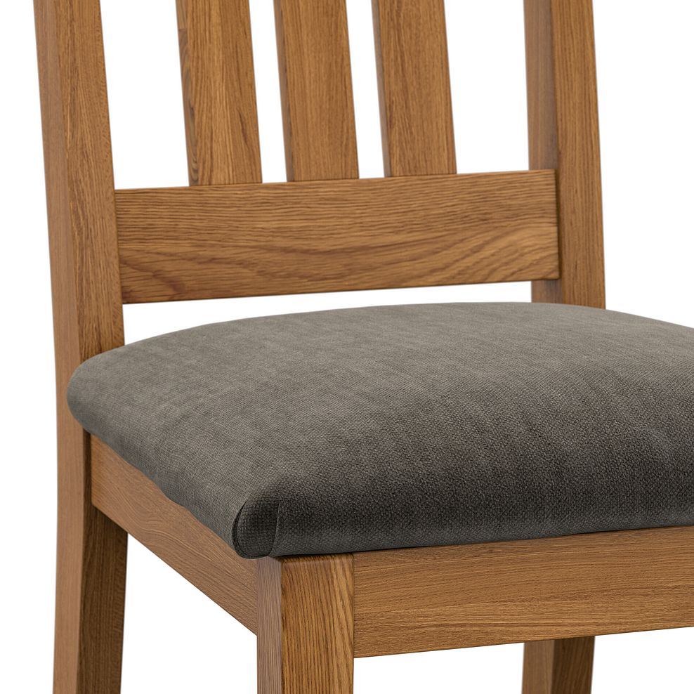 Classic Rustic Oak Chair with Verona Chocolate Fabric Seat 5