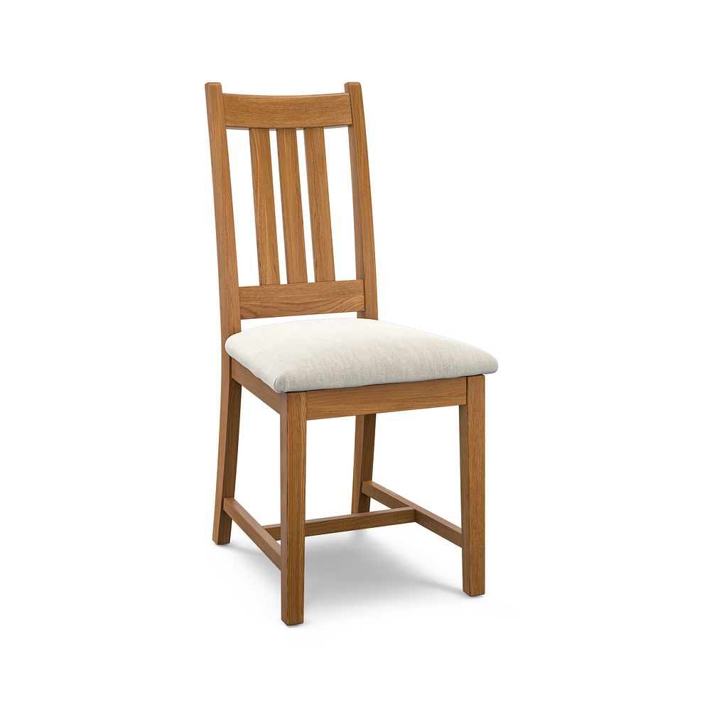 Classic Rustic Oak Chair with Verona Cream Fabric Seat 1