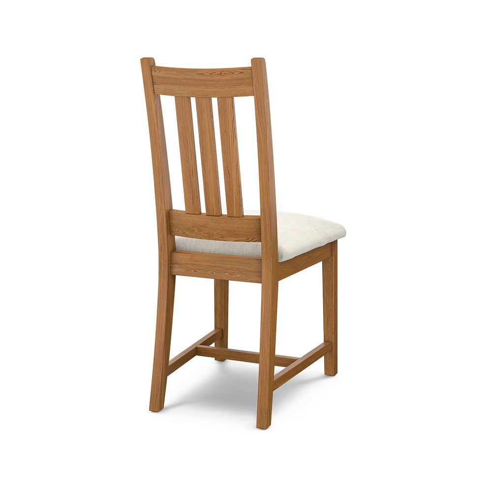 Classic Rustic Oak Chair with Verona Cream Fabric Seat 4
