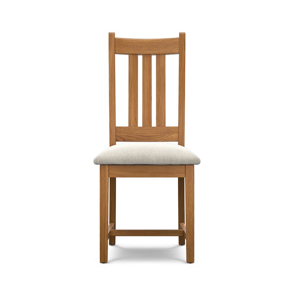 Classic Rustic Oak Chair with Verona Cream Fabric Seat 2