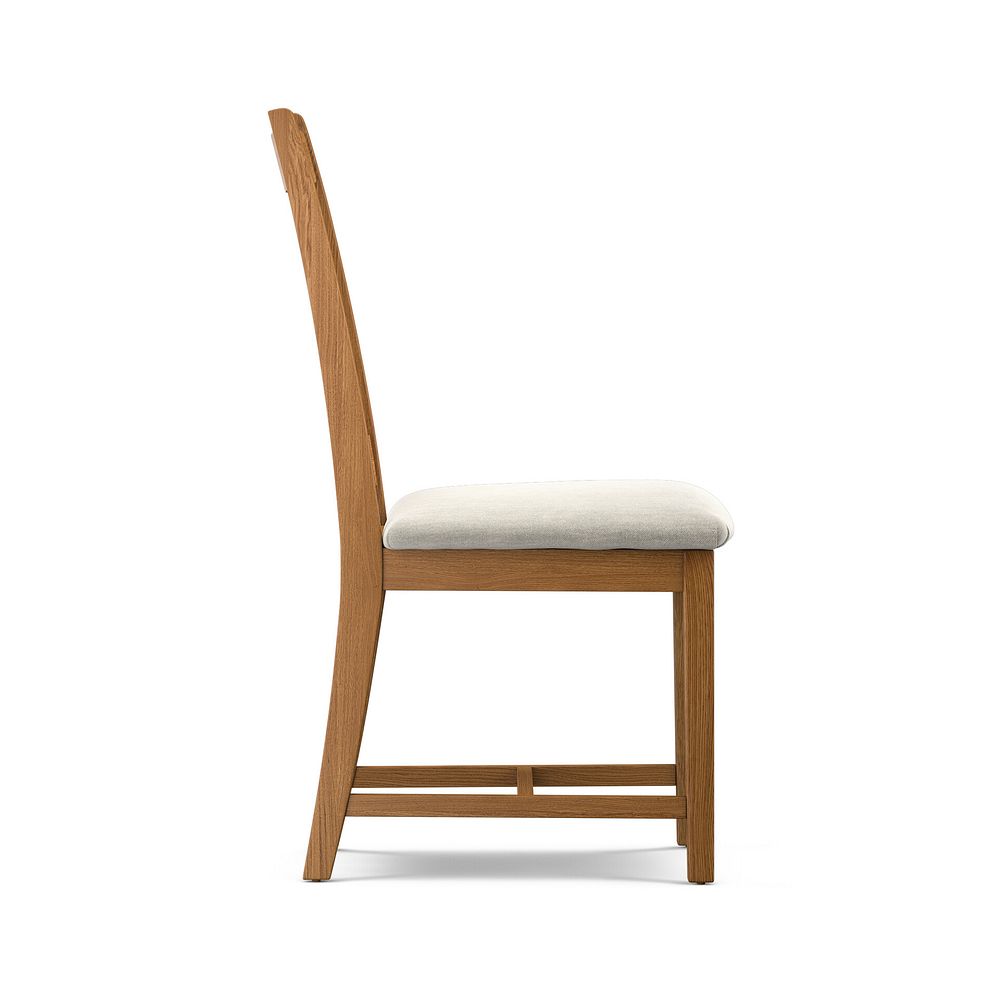 Classic Rustic Oak Chair with Verona Cream Fabric Seat 3