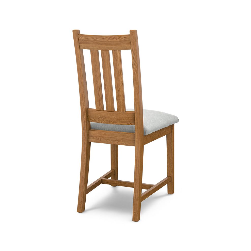 Classic Rustic Oak Chair with Verona Grey Fabric Seat 4
