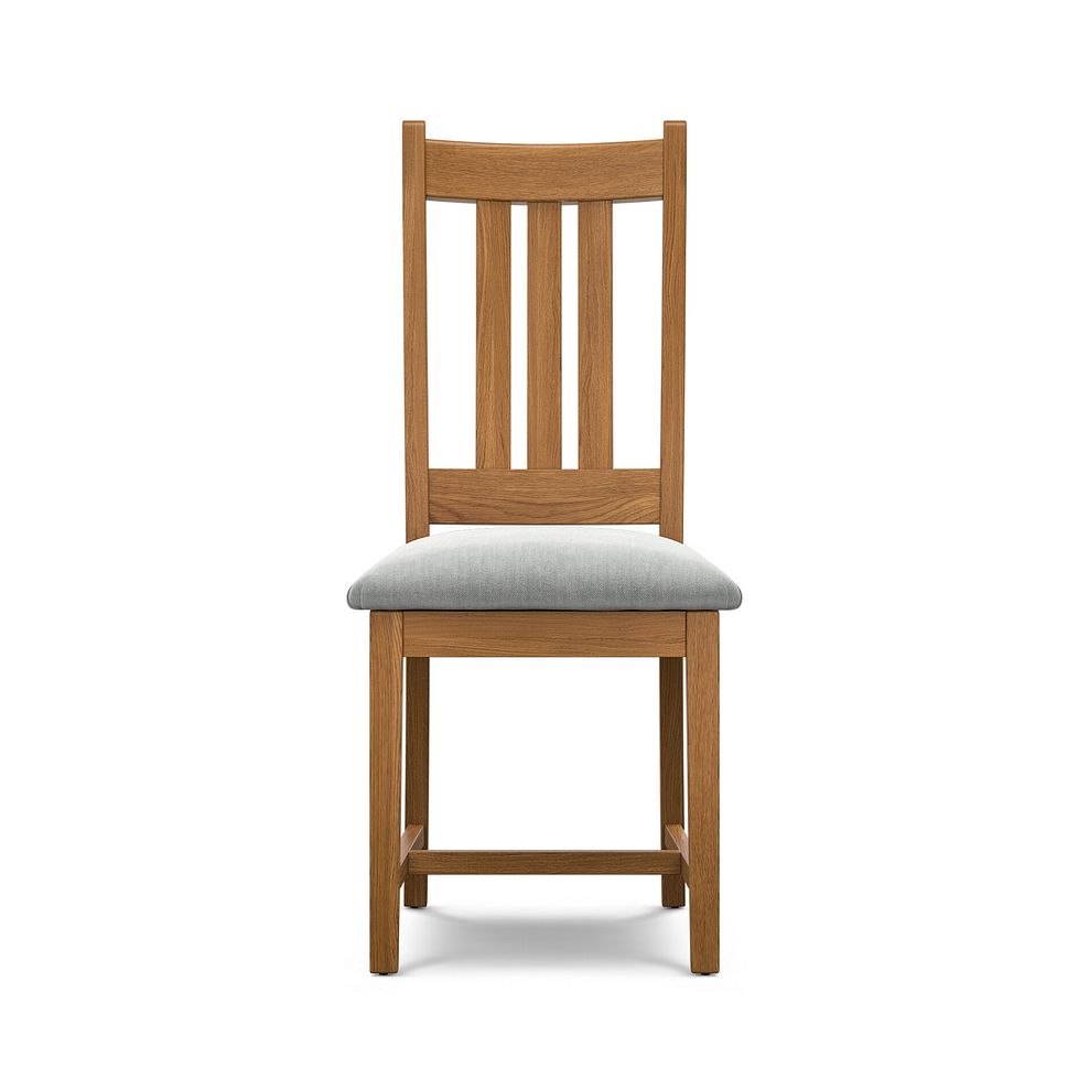 Classic Rustic Oak Chair with Verona Grey Fabric Seat 2