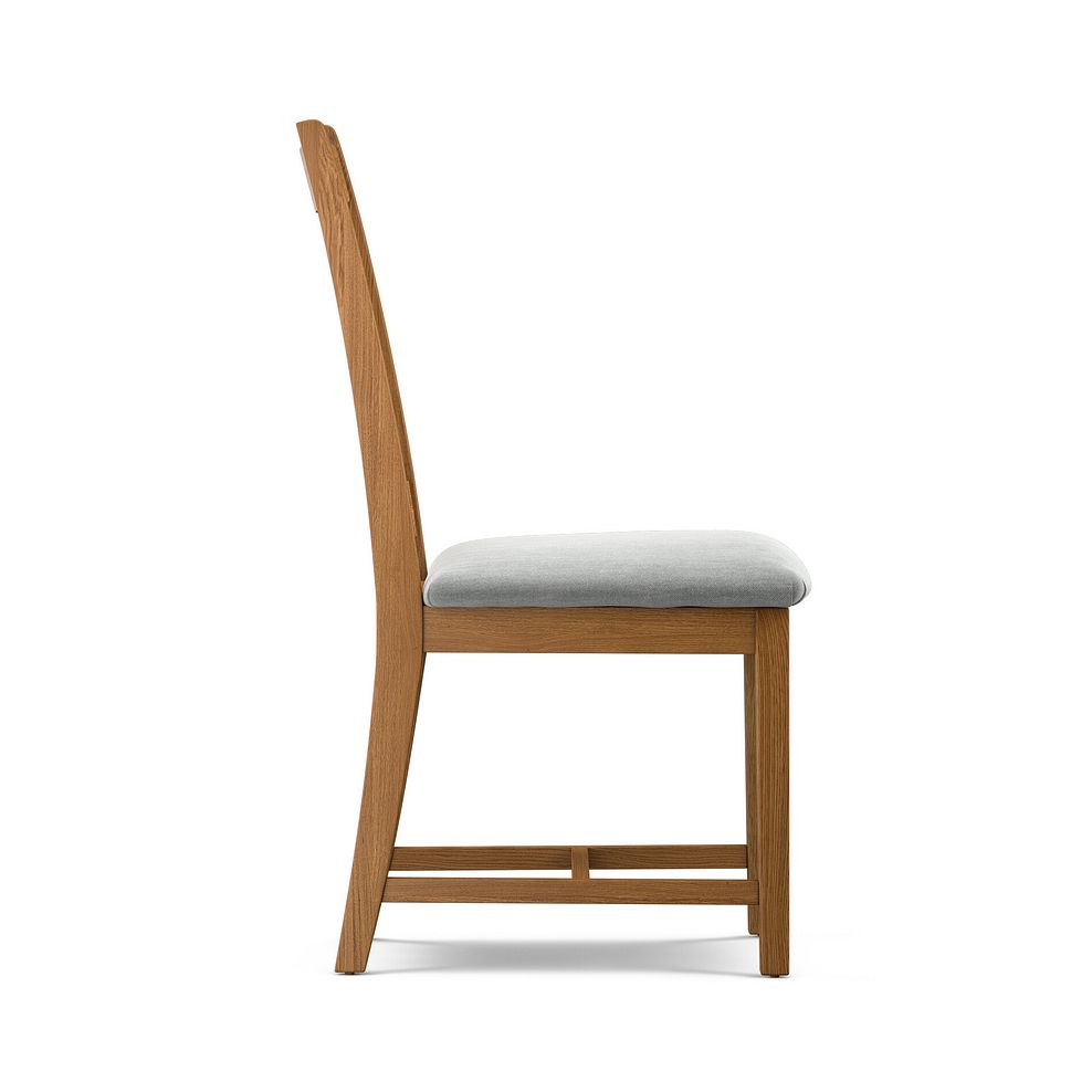 Classic Rustic Oak Chair with Verona Grey Fabric Seat 3