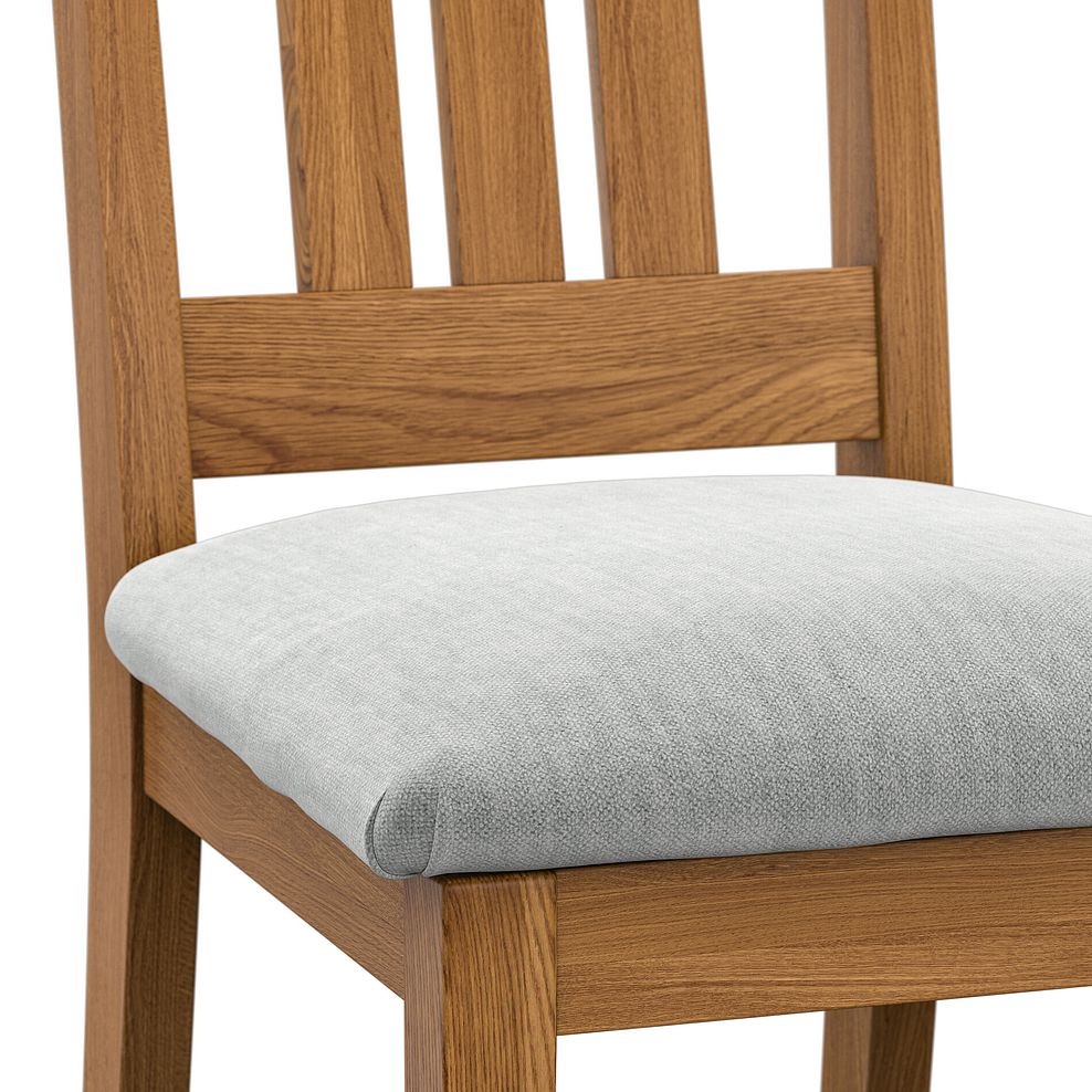 Classic Rustic Oak Chair with Verona Grey Fabric Seat 5