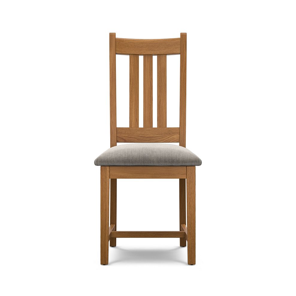 Classic Rustic Oak Chair with Verona Mocha Fabric Seat 2