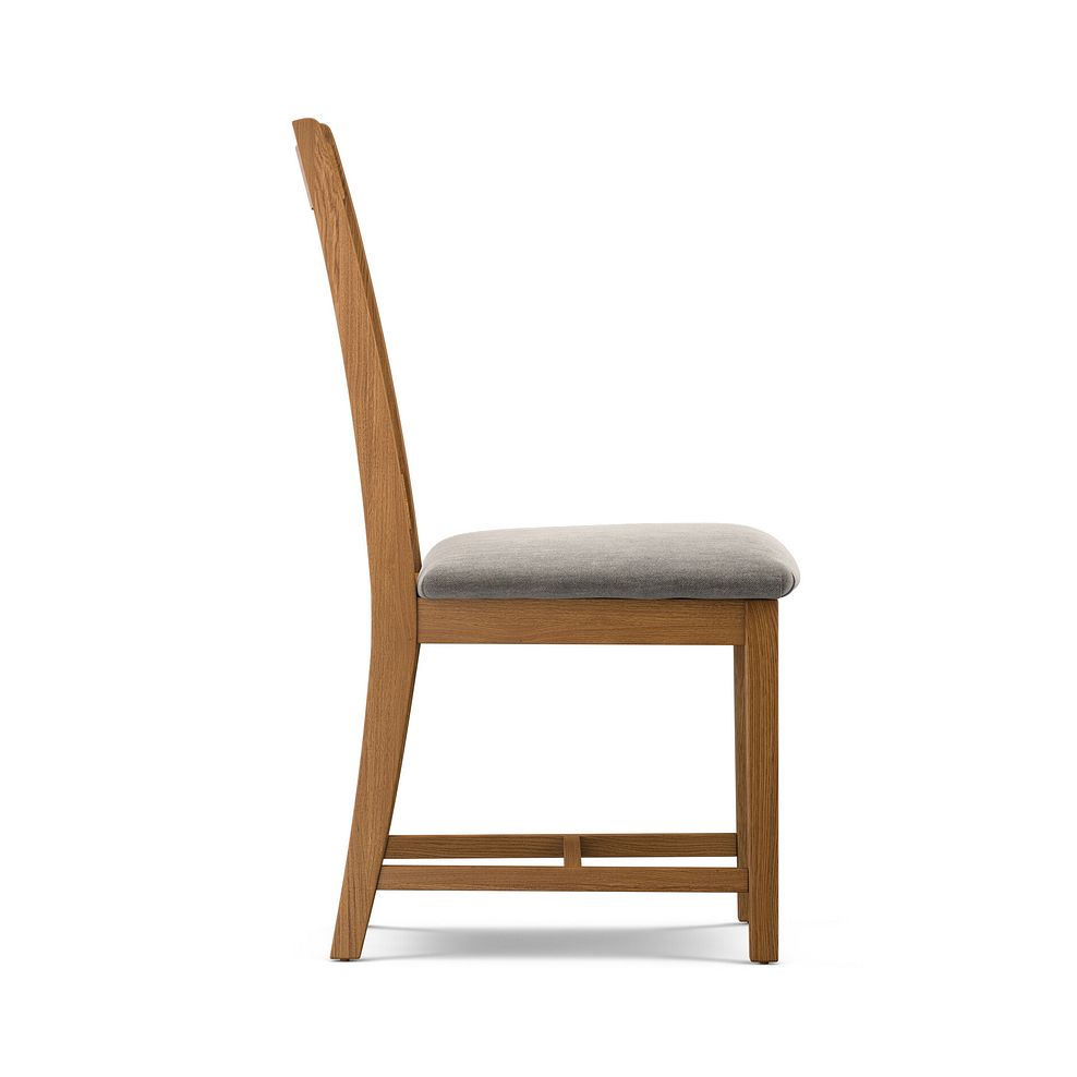 Classic Rustic Oak Chair with Verona Mocha Fabric Seat 3