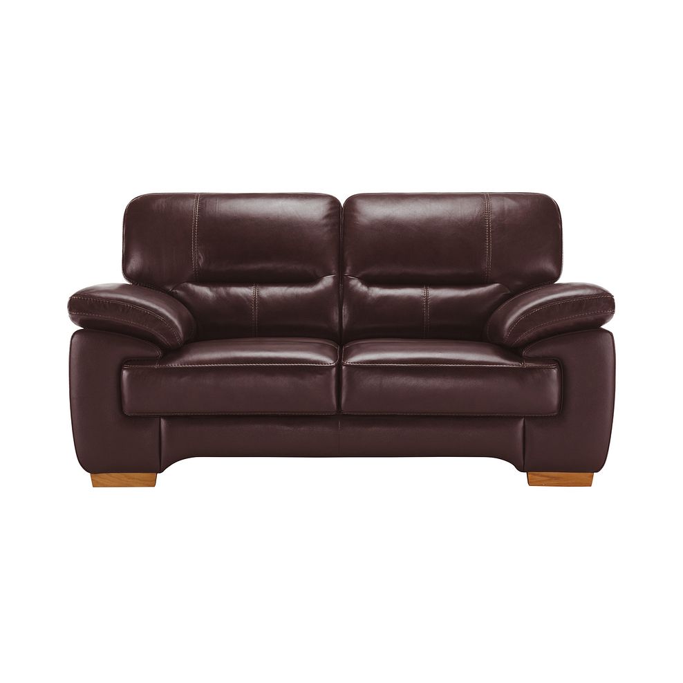 Clayton 2 Seater Sofa in Burgundy Leather 1
