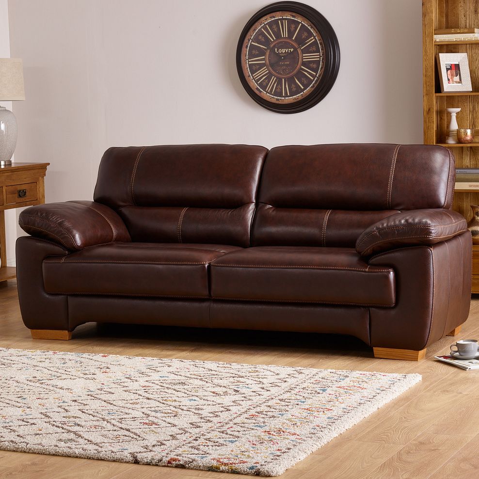 Clayton 2 Seater Sofa in Burgundy Leather 2