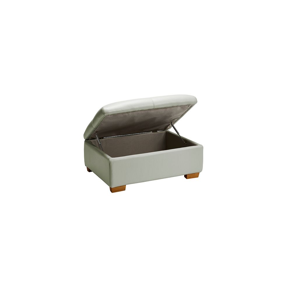 Clayton Storage Footstool in Grey Leather 2