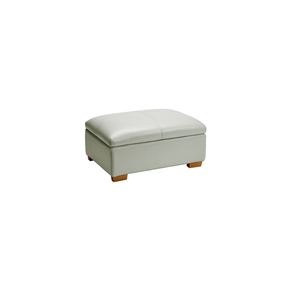 Clayton Storage Footstool in Grey Leather Thumbnail 1