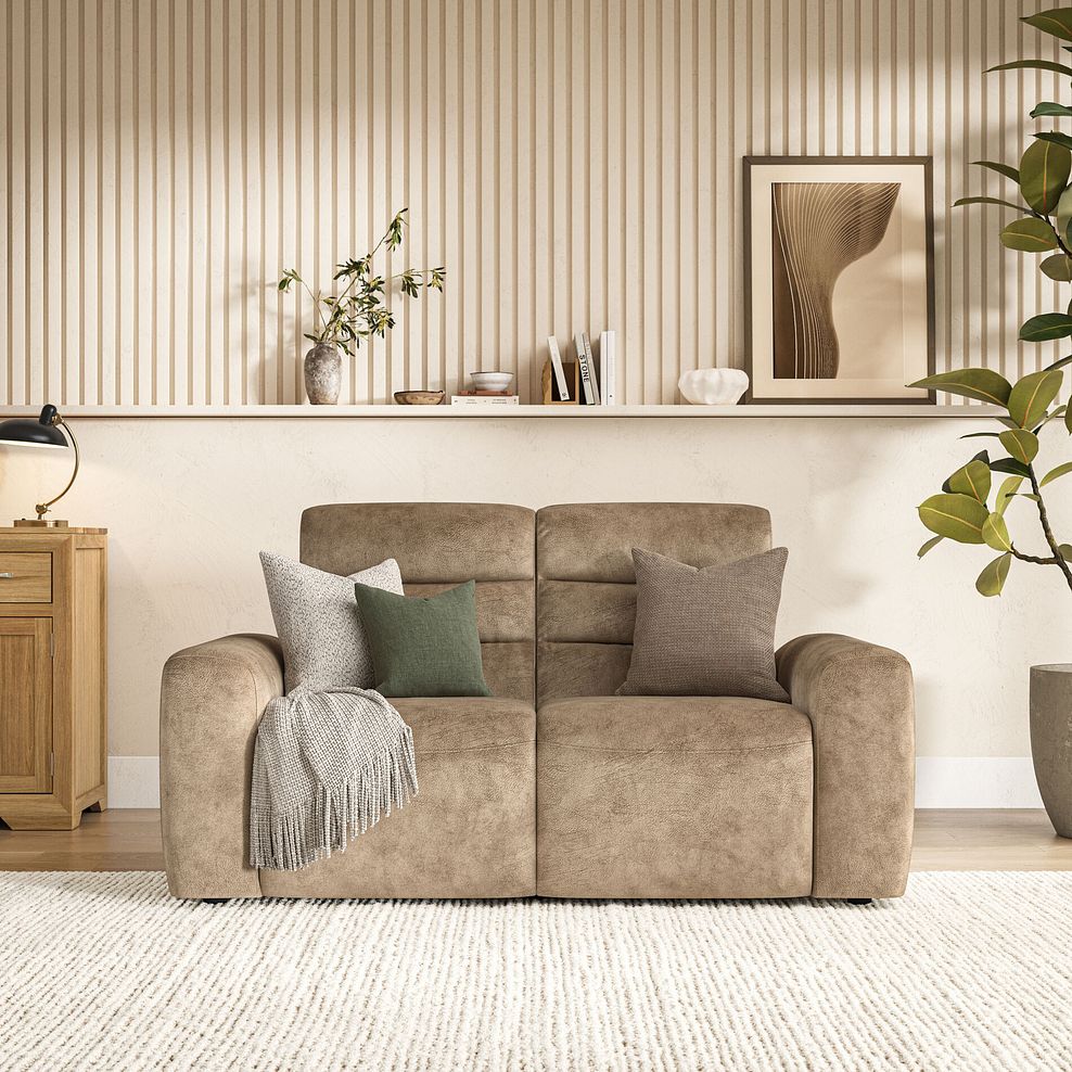 Cohen 2 Seater Electric Recliner in Dapple Taupe Fabric 3