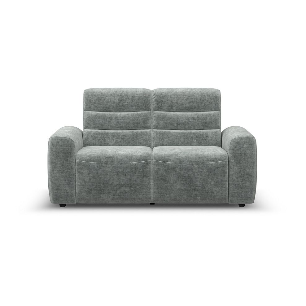 Cohen 2 Seater Electric Recliner in Plush Silver Fabric 5