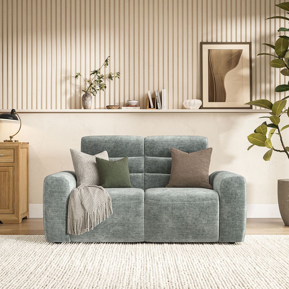 Cohen 2 Seater Electric Recliner in Plush Silver Fabric 3